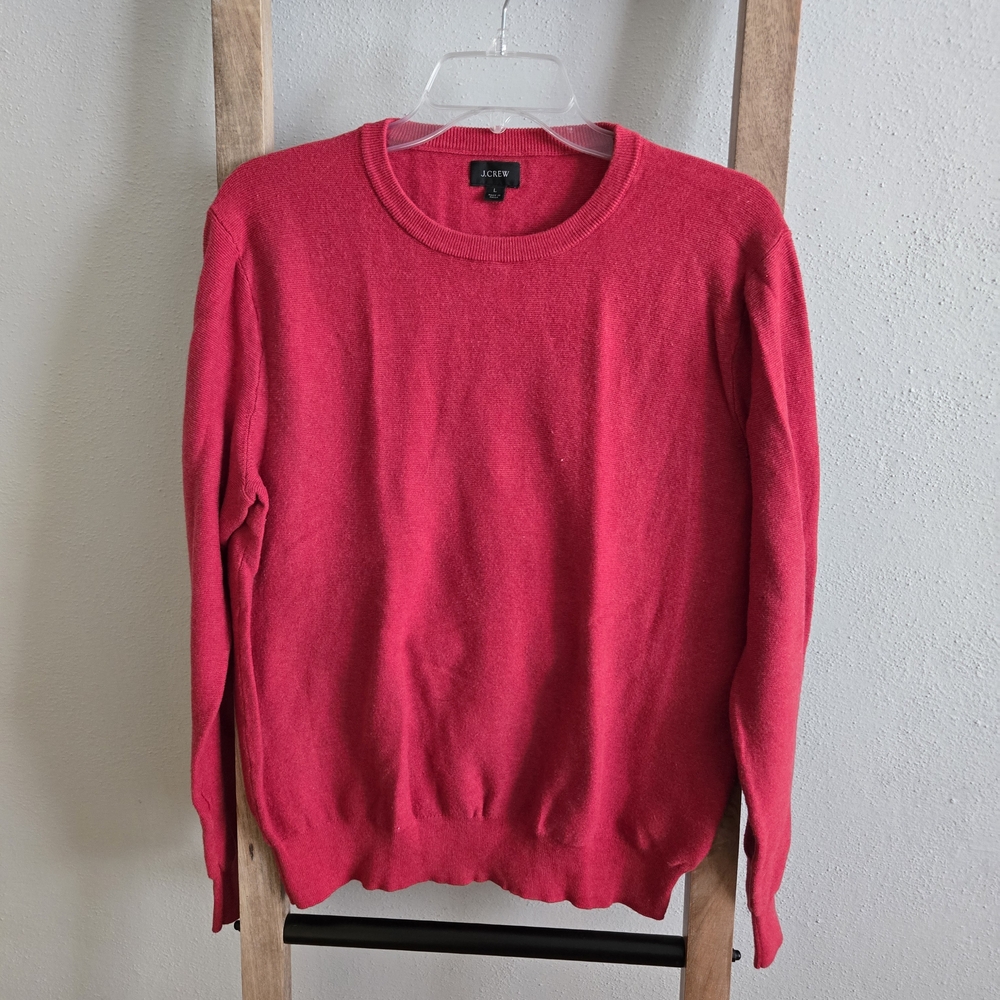 J. Crew Red Crewneck Sweater Knit Classic